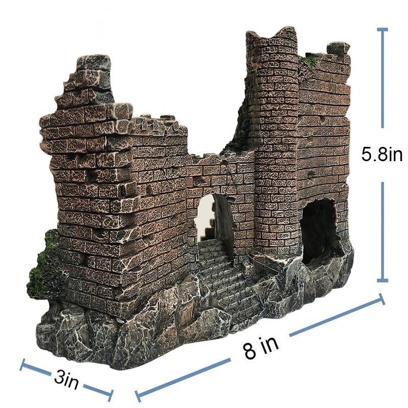 SLOCME Aquarium Ornaments Resin Castle Decorations - Fish Tank Supplies Accessories, Eco-Friendly Fish Tank Castle Aquarium Ornament - Image 3